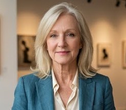 Illustrative portrait of a smiling woman